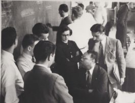 Carol's mother mother as an intern surronded by her all male colleagues